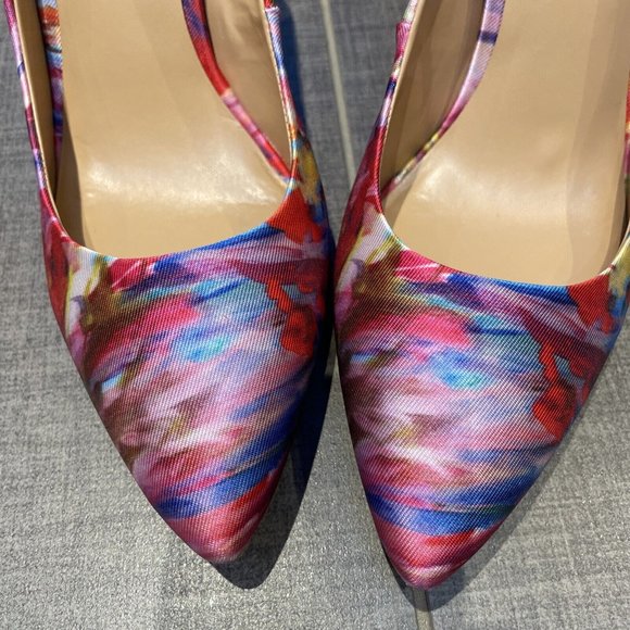 isaac mizrahi islamis high heel pump multicolored fabric nib 8.5 Party - Picture 5 of 8
